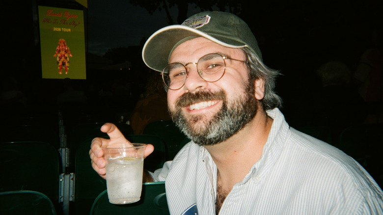 Andy Kalmowitz at a David Byrne concert after a successful colposcopy.