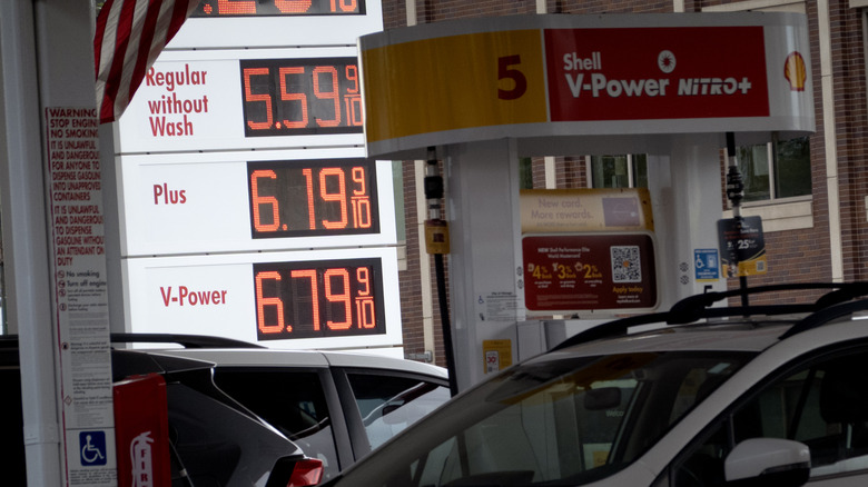 Gas prices are displayed at a gas station on September 15, 2026 in Chicago, Illinois