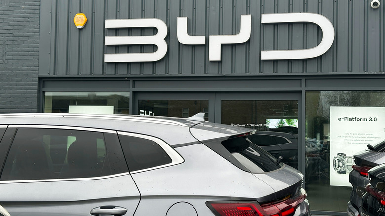 A BYD car showroom on January 13, 2026 in London, United Kingdom.