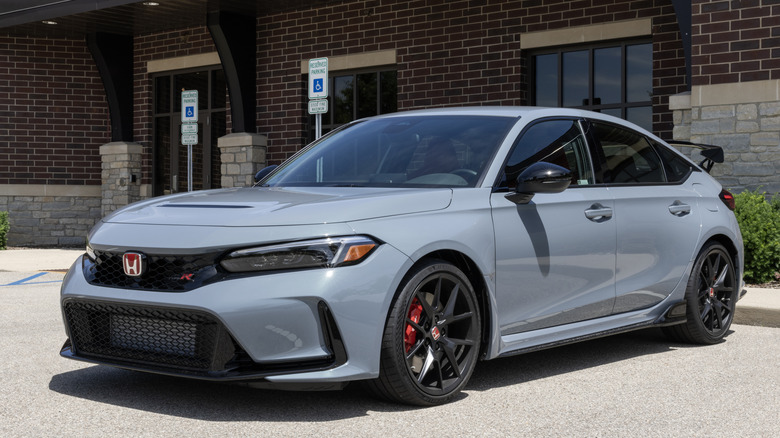 Kettering - May 31, 2024: Honda Civic Type R display. Honda offers the Civic Type R with a turbocharged and intercooled 2.0L VTEC engine. MY:2024