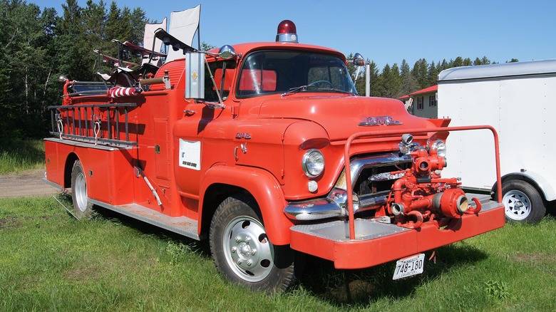 Parked GMC Firetruck from the Late 50s/Early 60s
