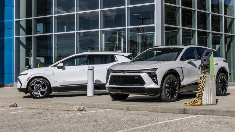 Chevrolet Equinox EV and Chevrolet Blazer EV SUV display.
