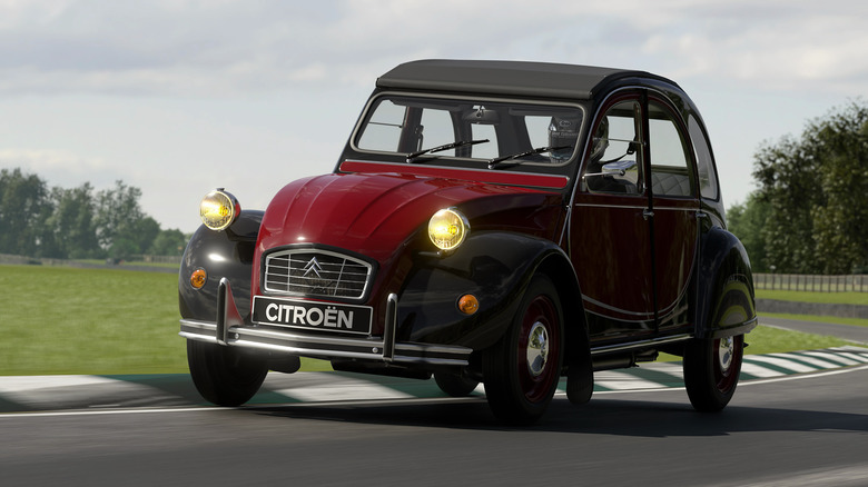 Screenshot of a Citroën 2CV in "Gran Turismo 7"