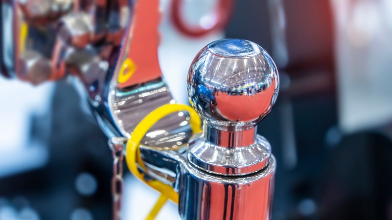 A tow hitch ball