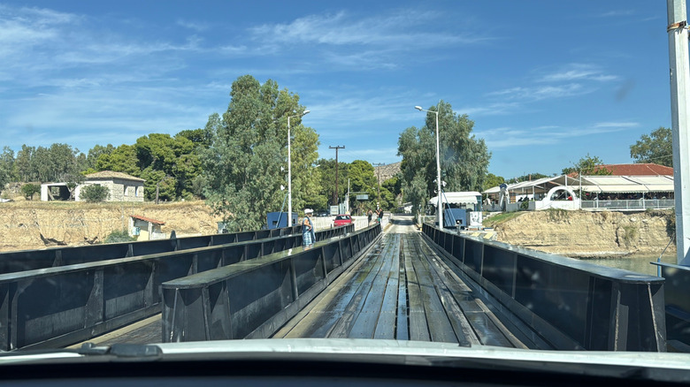 Corinth Canal Submersible Bridge raised