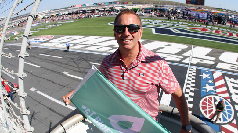 Greg Biffle serving as the honorary starter at a 2024 NASCAR race