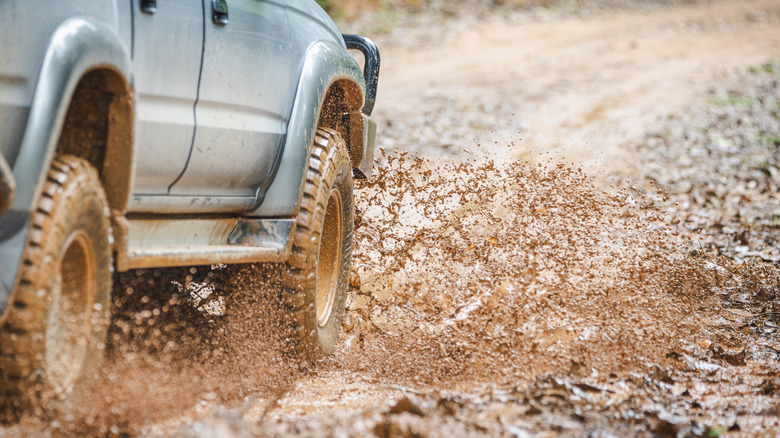 Off-road truck in the mud