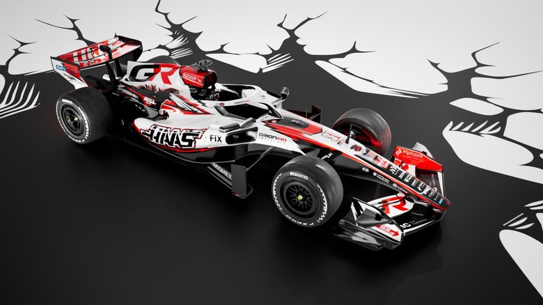 A rendering with the Haas  VF-26 with its special Godzilla-themed livery