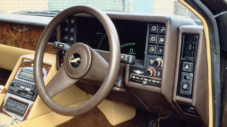 Aston Martin Lagonda steering wheel and dashboard