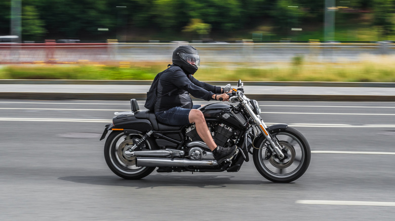 Harley-Davidson V-Rod Muscle cruising down the road