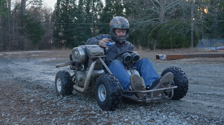 Riding a Sportster-powered 1200cc yard kart