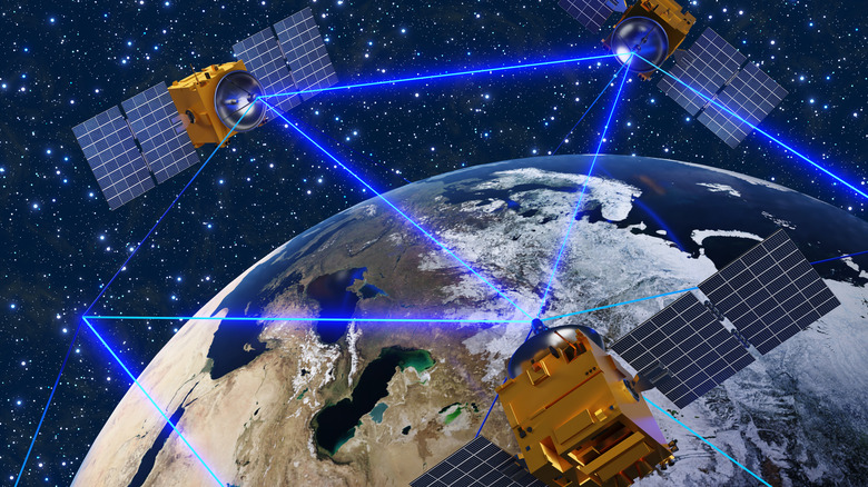 Image of satellite network around earth