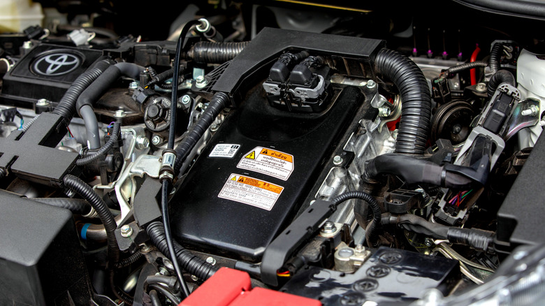 An inverter box inside a Toyota Cross Hybrid