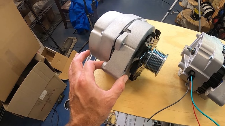 An example of a boat engine alternator