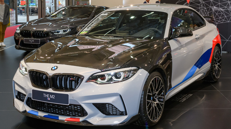 2020 BMW M2 displayed at an auto show