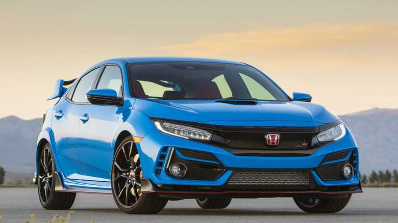 A front-quarter view of a 2020 Honda Civic Type R