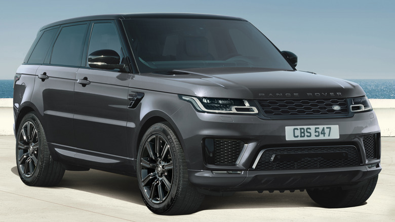 2021 Range Rover Sport HSE Dynamic parked on a paved surface with a large body of water in the background