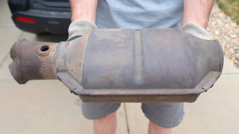 It can take just minutes to remove a catalytic converter from a car