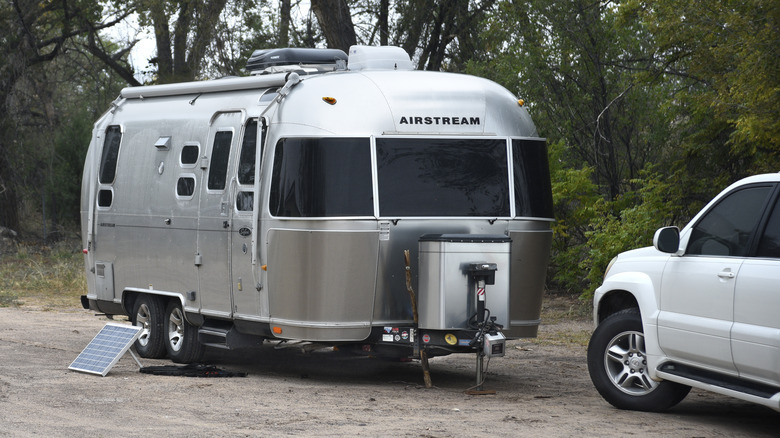 Airstream travel trailer at an RV park