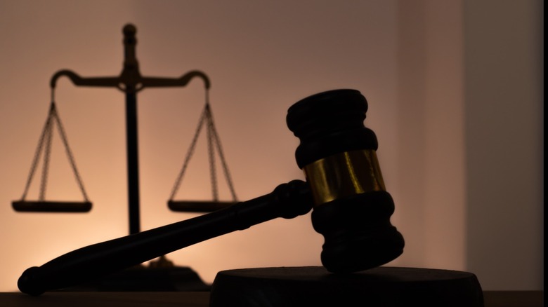 Legal scales and judges gavel