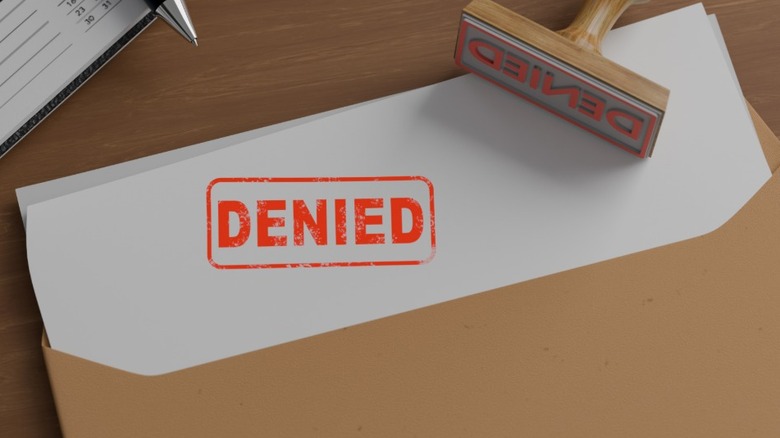White paper stamped with 