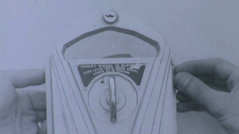 An early parking meter with nickel slot and twisting dial