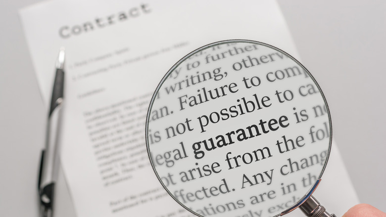 Looking at the small print of a contract