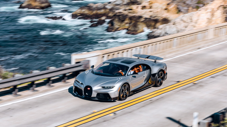 Bugatti Chiron on Bixby Canyon Bridge