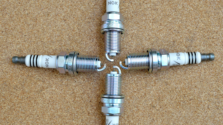 A group of 4 NGK Iridium IX spark plugs