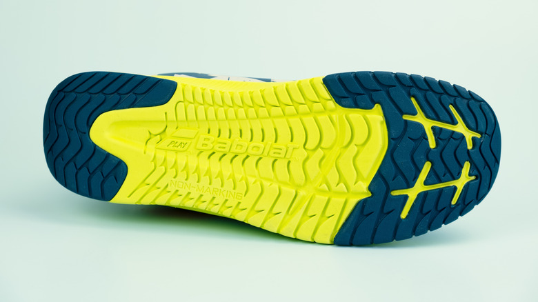 Sole of a Babolat professional tennis shoe