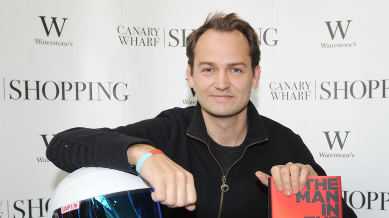 Ben "The Stig" Collins attends a book signing at Waterstone's, Canary Wharf.