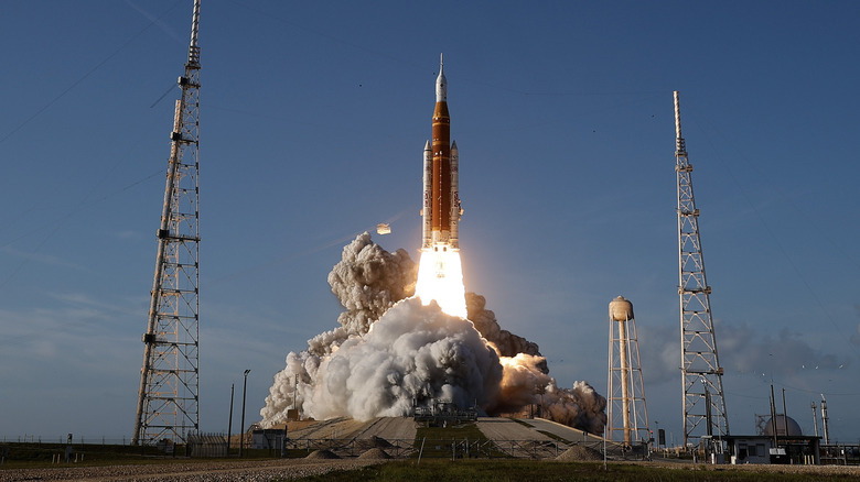 Artemis II launching from Cape Canaveral in Florida.