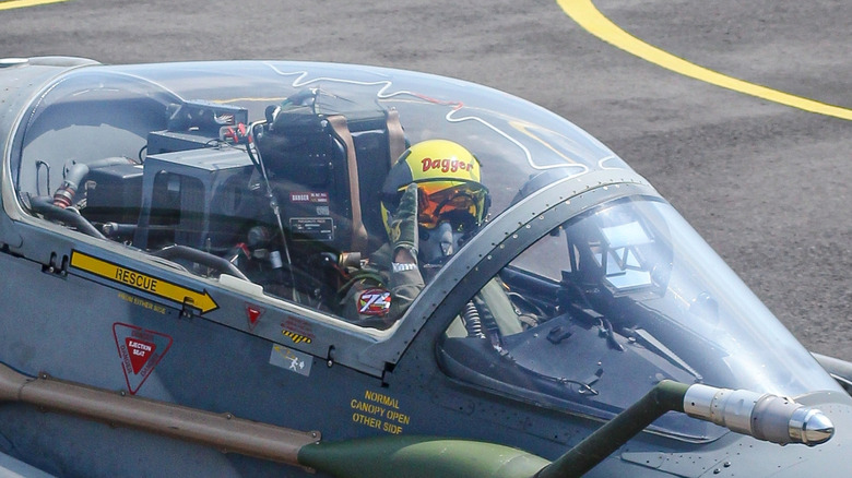 Canopy of a BAE Hawk ray onslaught aircraft.