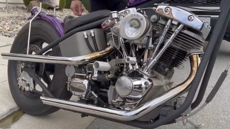 A Harley Davidson Shovelhead engine