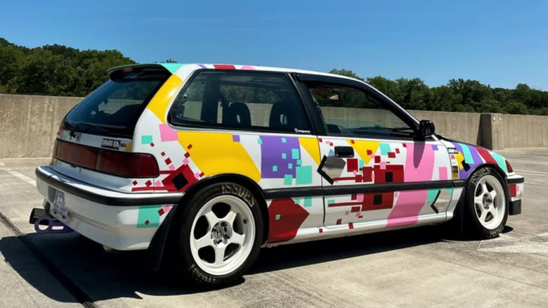 Multicolored Civic Si hatch
