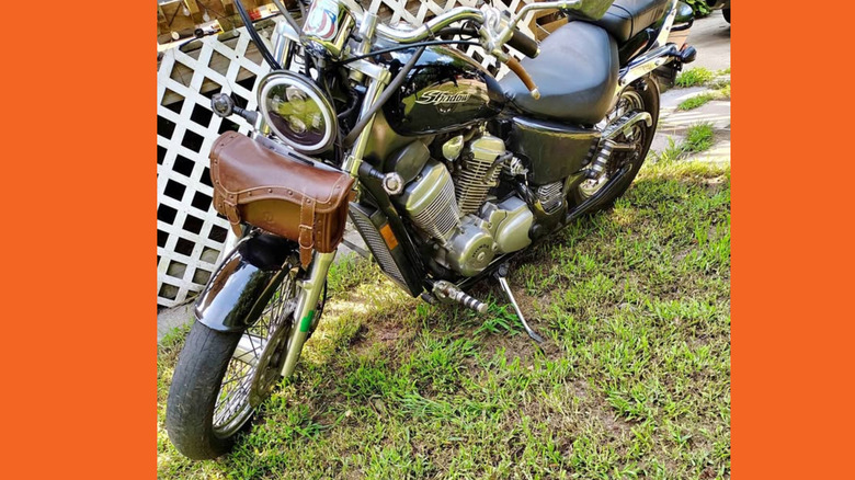 Black Honda Shadow motorcycle