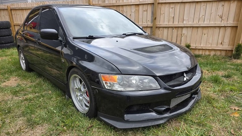 A black Evo IX