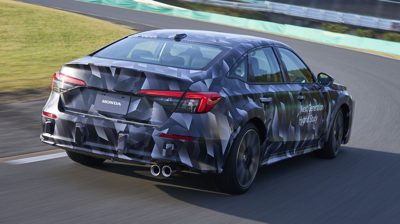 Rear position Honda's Next Generation Hybrid Study astatine Honda's trial way successful Tochigi, Japan.
