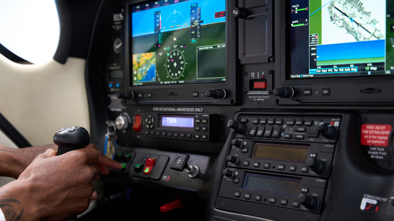 An aspiring pilot doing extensive simulator training in flight school