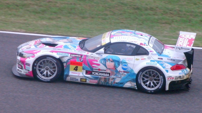 Goodsmile Racing's BMW with Miku livery racing at the 2011 Pokka GT Summer Special