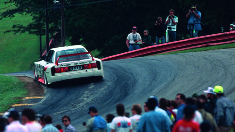 An Audi 200 Quattro SCCA Trans-Am race car on a race track.