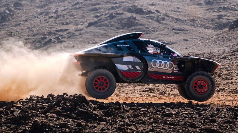 Team Audi Sport races during stage 10 of Rally Dakar 2024 from Al Ula to Yambu, Saudi Arabia