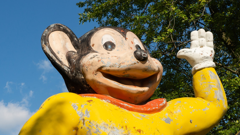 Vintage Mighty Mouse statue.