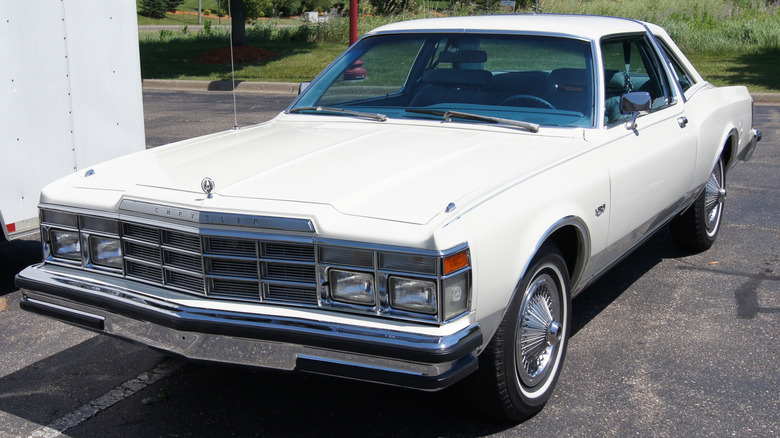 A 1977 Chrysler LeBaron in a parking lot.