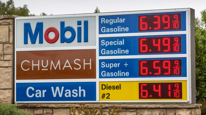 Gas prices at a Mobil service station were at $6.40 per gallon with Diesel fuel selling for $6.42 per gallon during the Memorial Weekend traval holiday as viewed on May 29, 2022, in Santa Ynez, California.