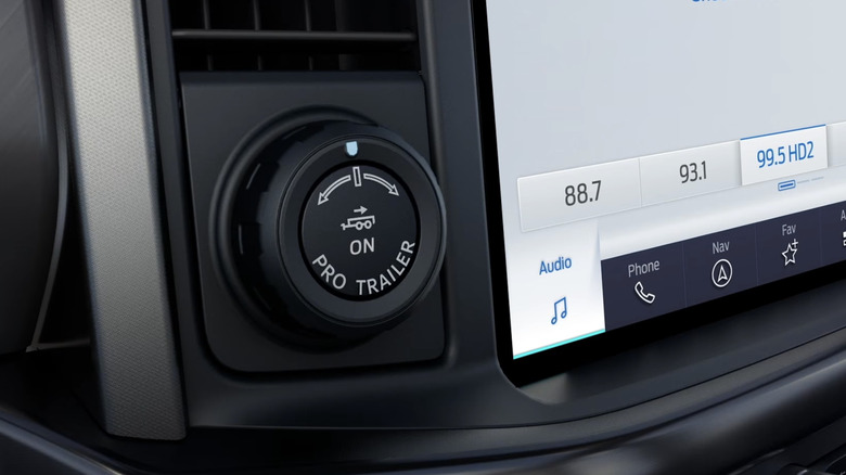 Closeup Photo of the Ford Pro Trailer Assist control knob