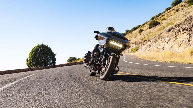 Harley-Davidson CVO Road Glide on a twisty road