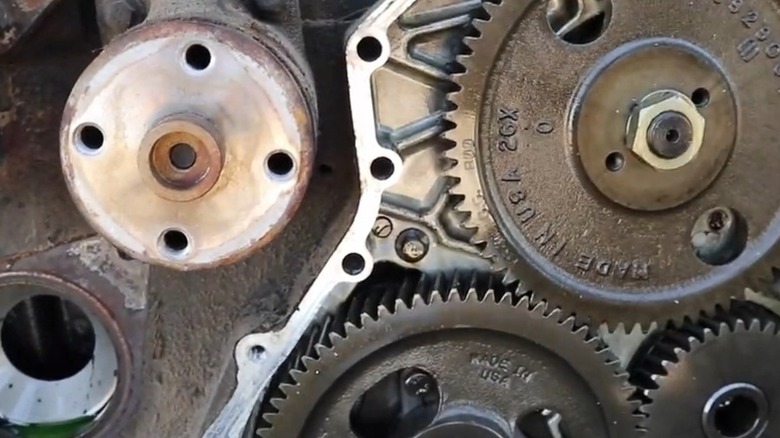 A 5.9 Cummins dowl pin on display