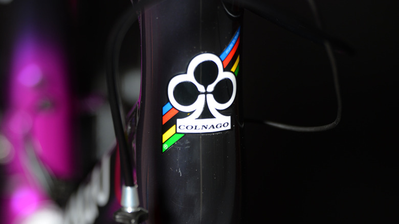 A Colnago carbon-fiber headstock