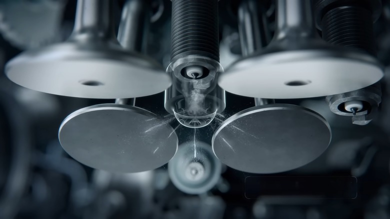 An animated image of the Jeep Hurricane 4's passive pre-chamber ignition system in action